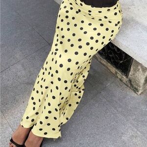 Polka Dot Maxi Skirt - Yellow and Black